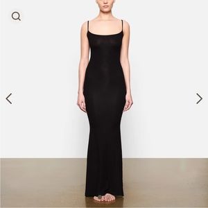 Skims black maxi dress long slip